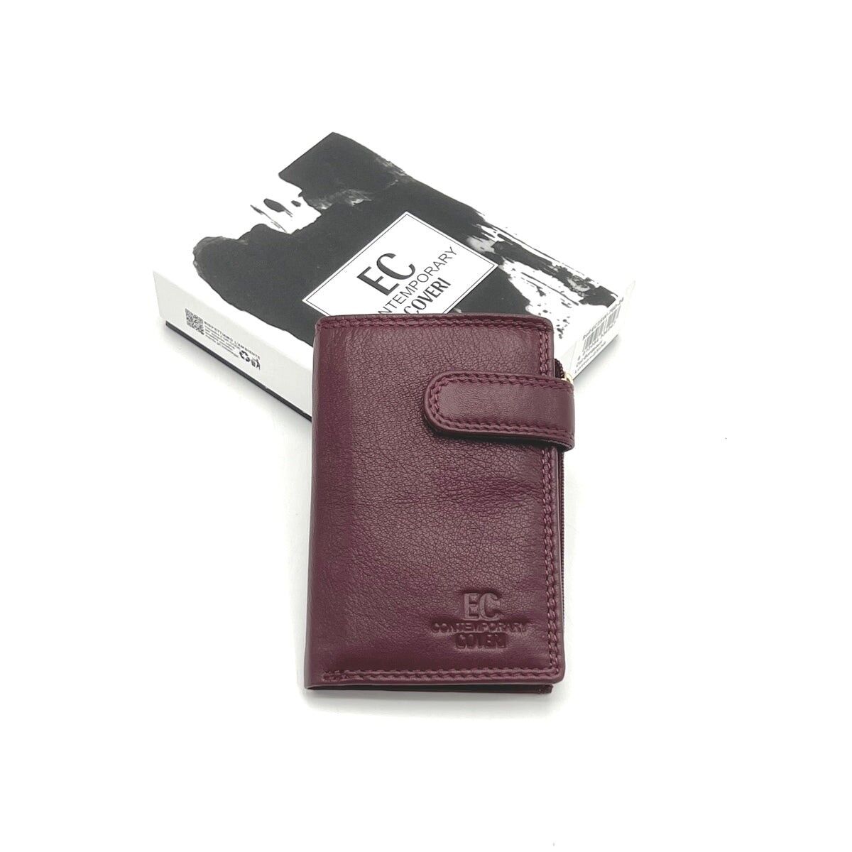 Portafoglio da donna in vera pelle con portachiavi, EC COVERI, art.EC25760-24Nuovo