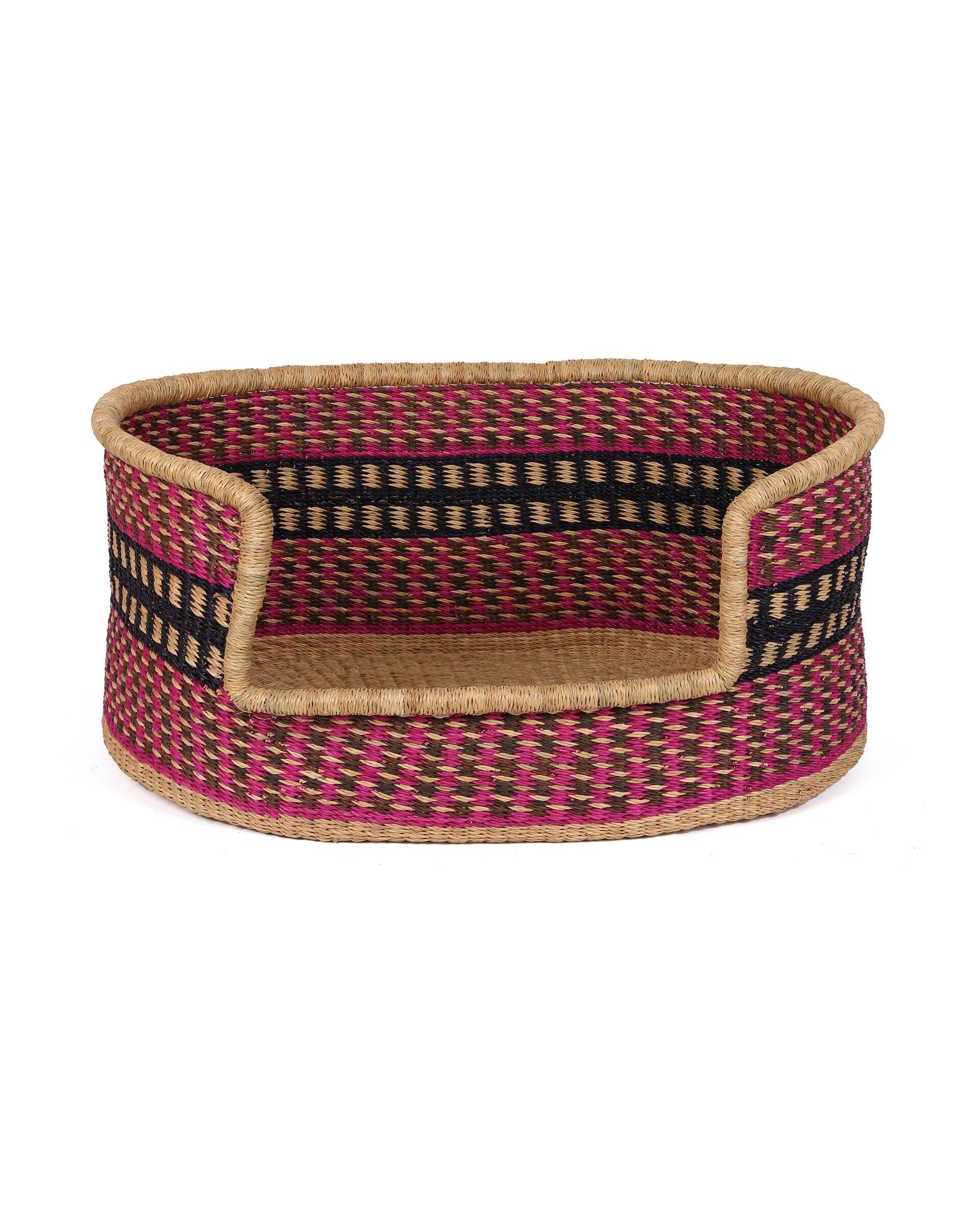 RACCONTO: Grande cestino per cani rosa, blu navy e marrone