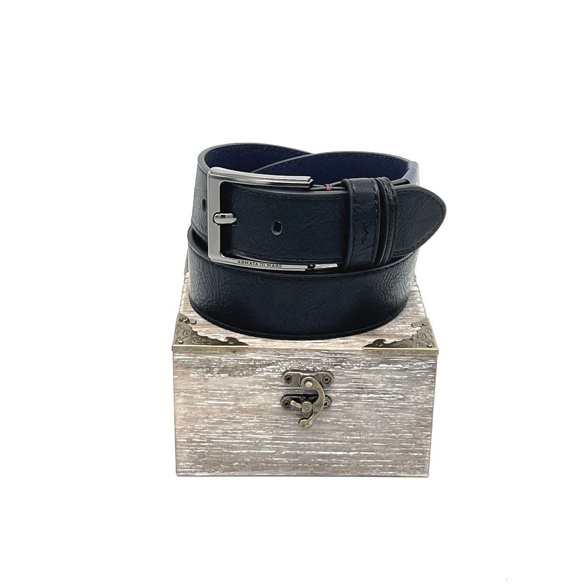 Weihnachtsgeschenkidee, Ledergürtel mit Wollbox, Armata di Mare, Art.IDK1001-40