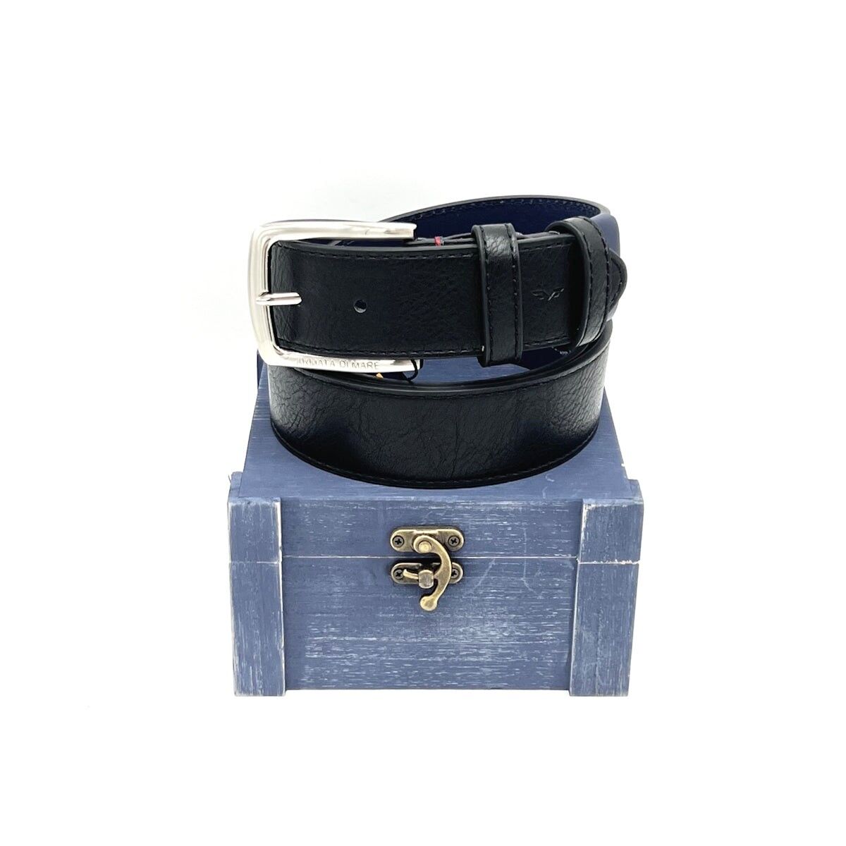 Idea regalo di Natale, cintura in pelle con scatola di lana, Armata di Mare, art.IDK997-40