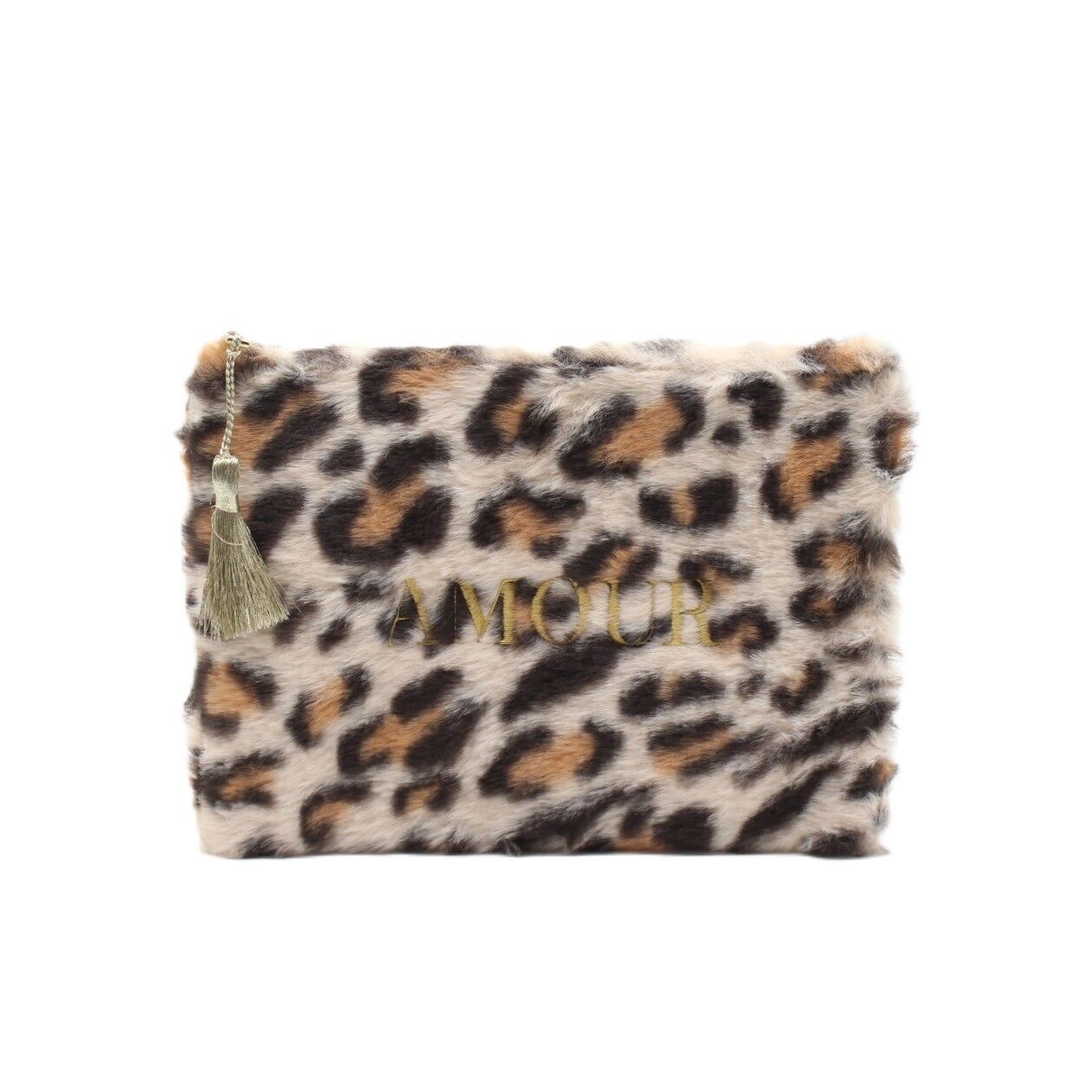 Pochette fourrure message AMOUR