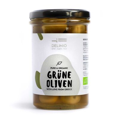 Bio Grüne Oliven 314 g Vidrio