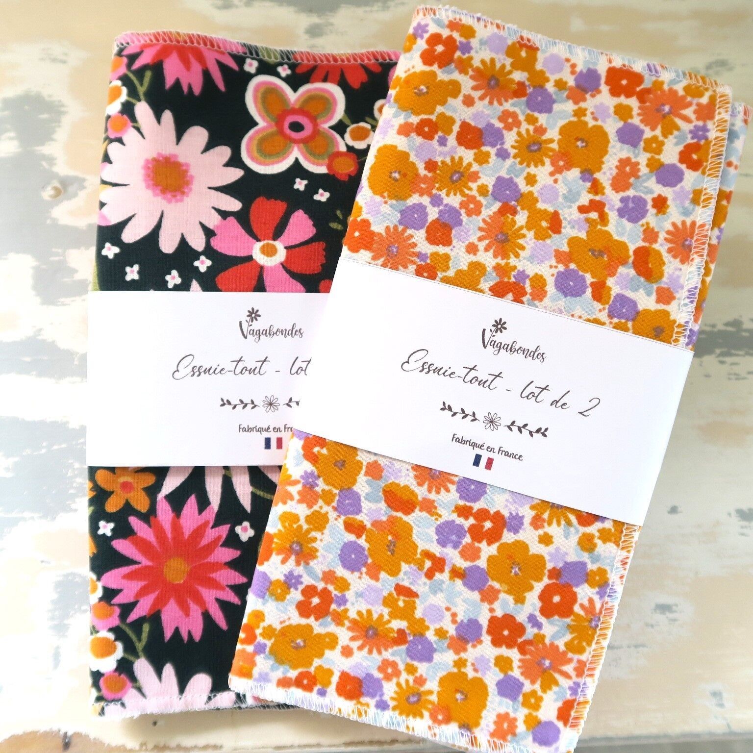 Waschbare und wiederverwendbare Papiertücher (x2) - Mizet & Childhood