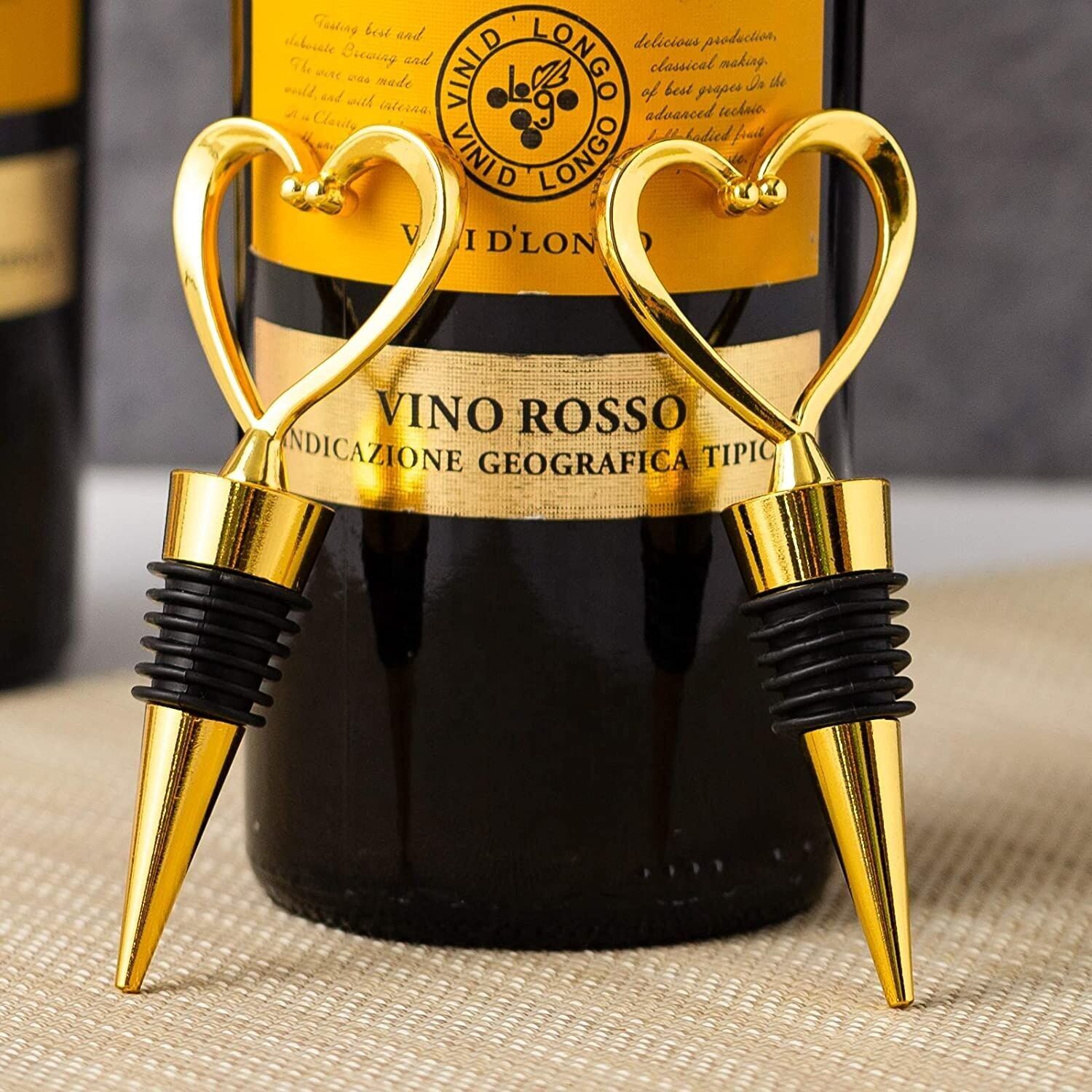 Flaschenverschluss aus Metall - Silber oder Gold - Herz