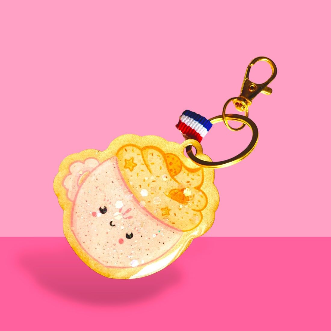 Gourmet-Herbstbecher-Schlüsselanhänger, aus Holz und Harz - Handgefertigt in Frankreich