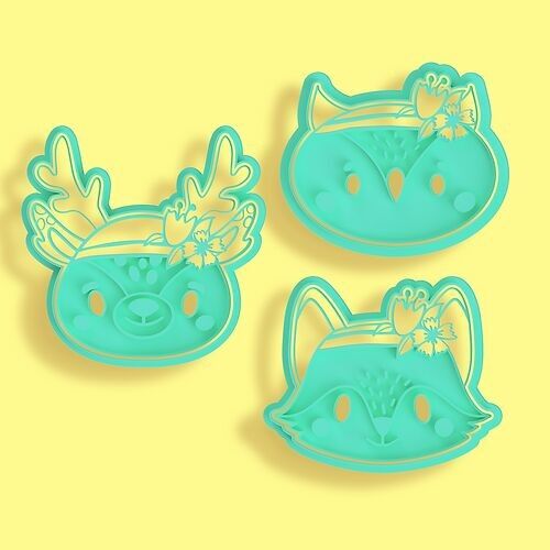 Cortador de galletas de animales del bosque bohemio