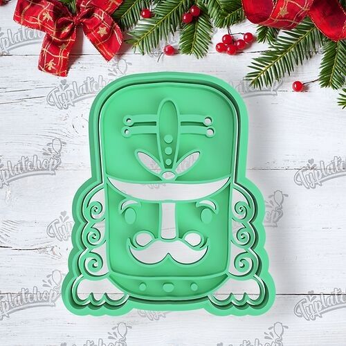 Cortador de galletas con forma de cara de cascanueces