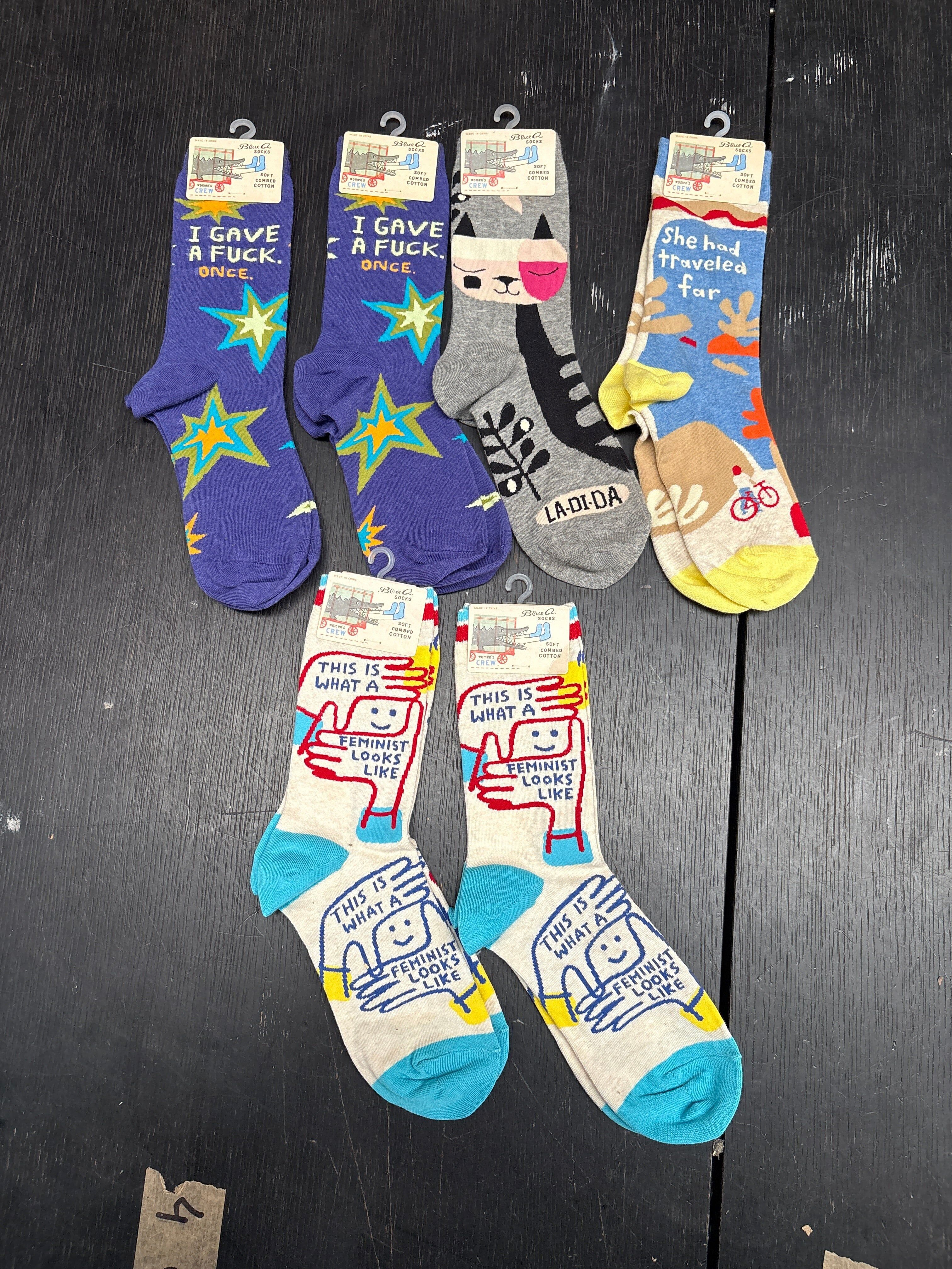 Ausverkaufspaket 13 – 5 Paar Crew-Socken für Damen