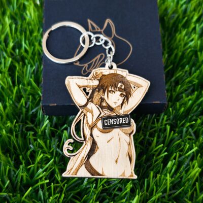 Llavero de madera de chica anime: arte manga sexy coleccionable - Regalo otaku