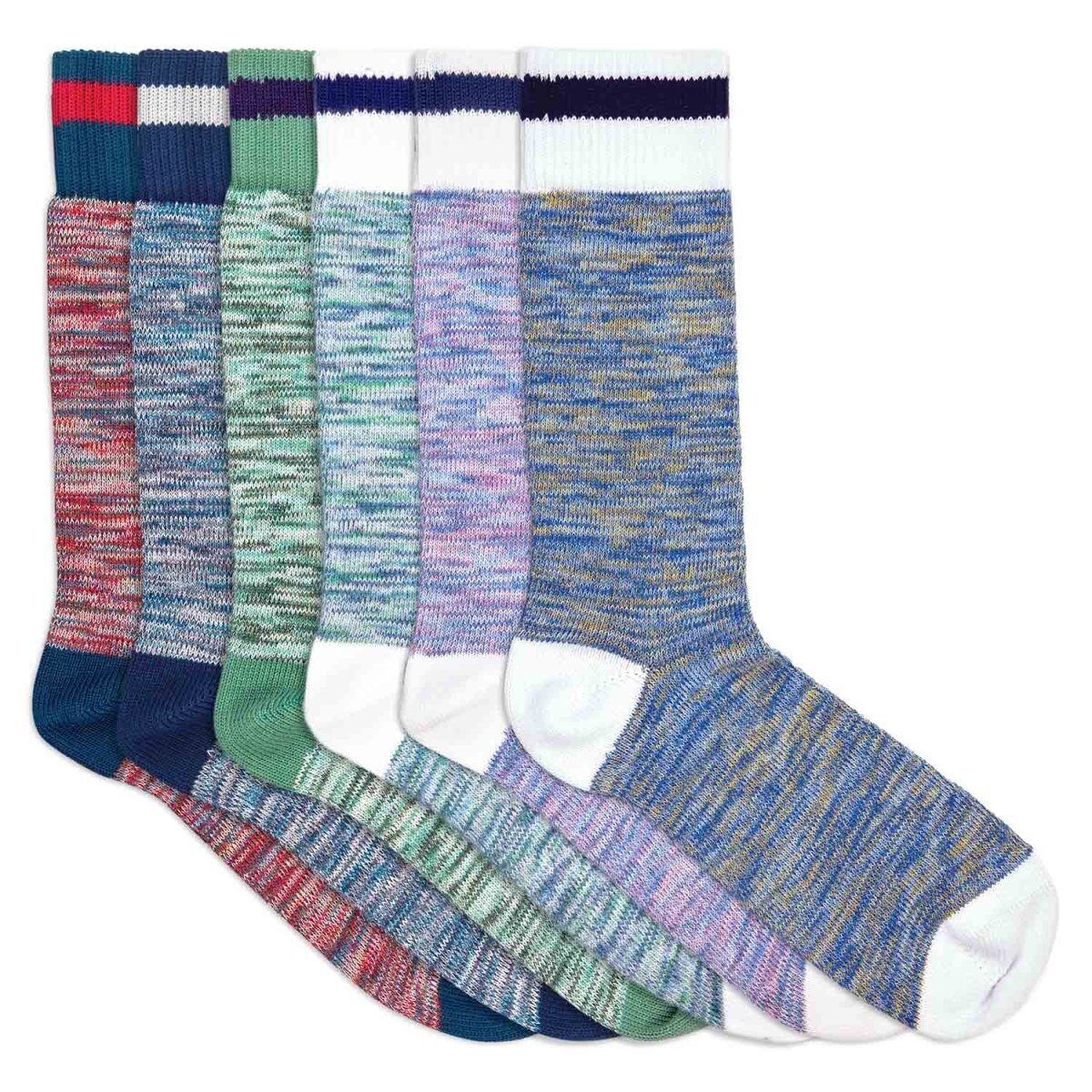 6 Paar Herrensocken aus Bio-Baumwolle, meliert oder marineblau und grün