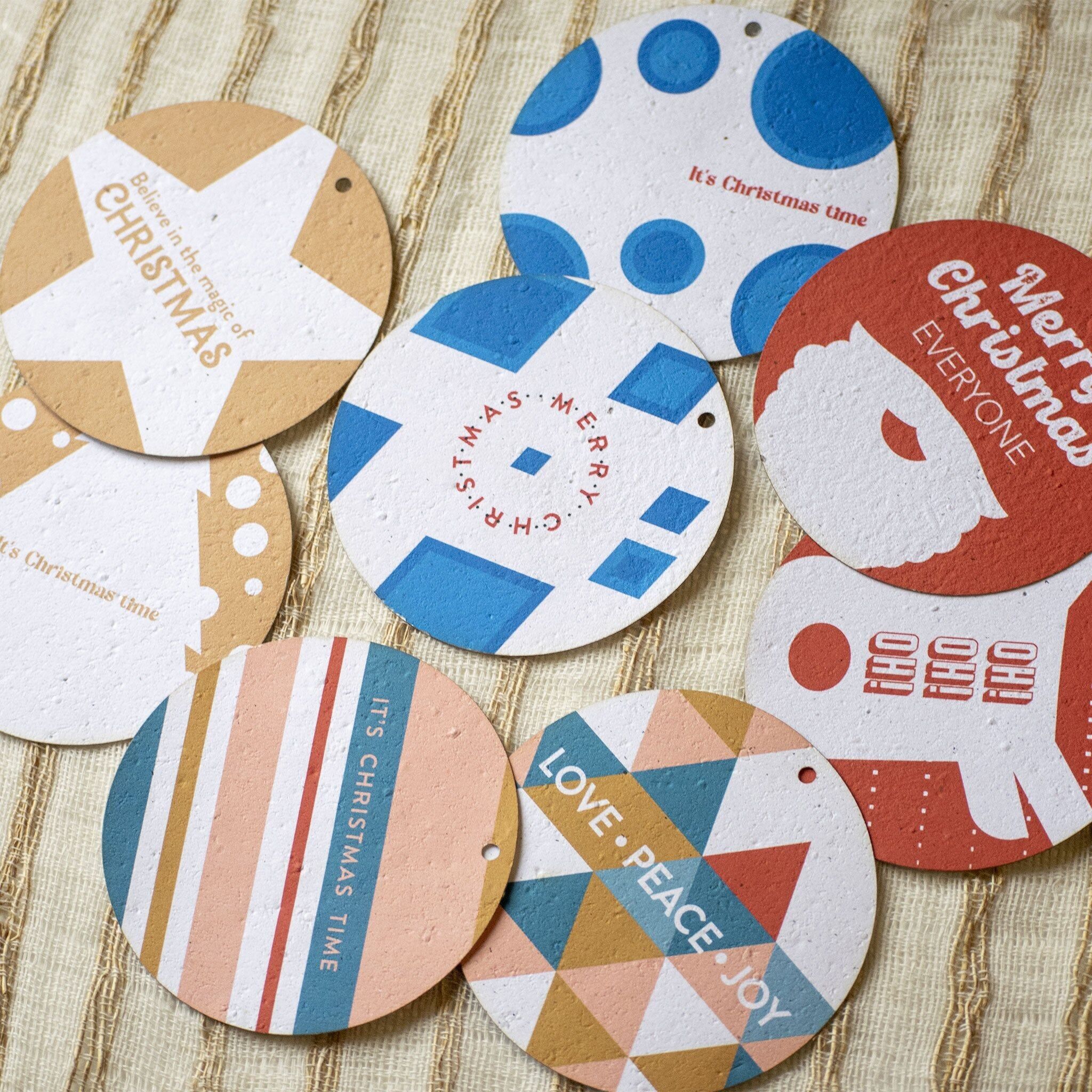 Sottobicchieri e palline di Natale in carta semi