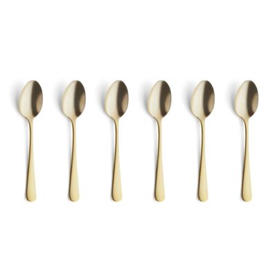 Austin - Set of 6 espresso mocha spoons Matt gold-AMEFA