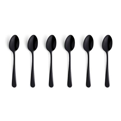 Austin - Set of 6 mocha espresso spoons Matt black-AMEFA