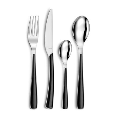 Zéphyr Soie Noir - 24 piece cutlery set-AMEFA