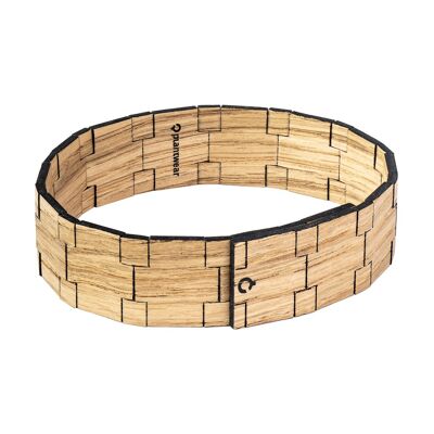 Wooden Magnetic Bracelet - Oak - Wide