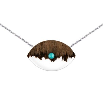 Wooden Necklace – Horizons of imagination - Eye - Ball chain