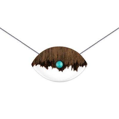 Wooden Necklace – Horizons of imagination - Eye - Snake chain