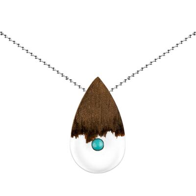 Wooden Necklace – Horizons of imagination - Teardrop - Ball chain