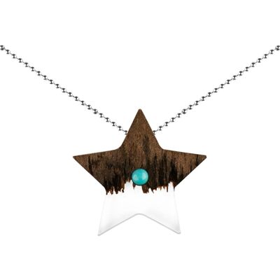Wooden Necklace – Horizons of imagination - Star - Ball chain