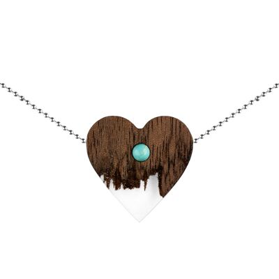 Wooden Necklace – Horizons of imagination - Heart - Ball chain