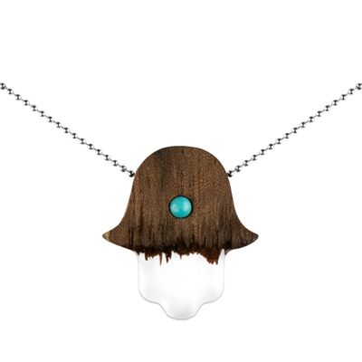 Wooden Necklace – Horizons of imagination - Chamsa - Ball chain