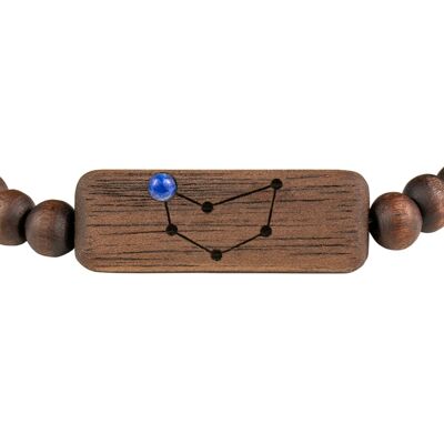 Wooden Zodiac Bracelet - Capricorn - Lapis Lazuli Stone - S