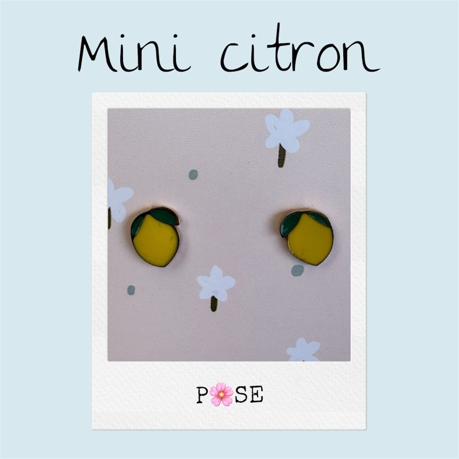 Mini orecchini a bottone a forma di limone