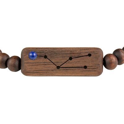 Wooden Zodiac Bracelet - Taurus - Lapis Lazuli Stone - S