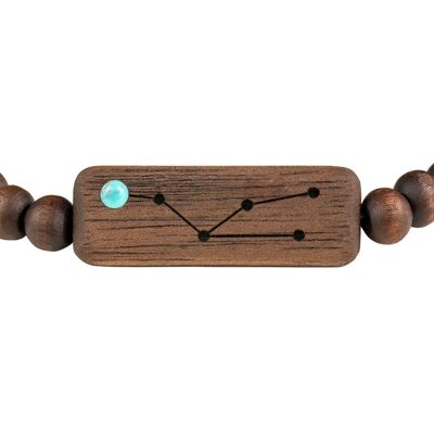 Wooden Zodiac Bracelet - Taurus - Turquise Stone - S
