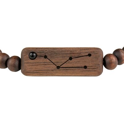 Wooden Zodiac Bracelet - Taurus - Onyx Stone - S