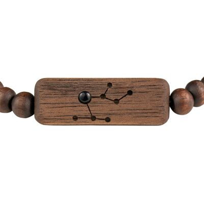 Wooden Zodiac Bracelet - Sagittarius - Onyx Stone - S