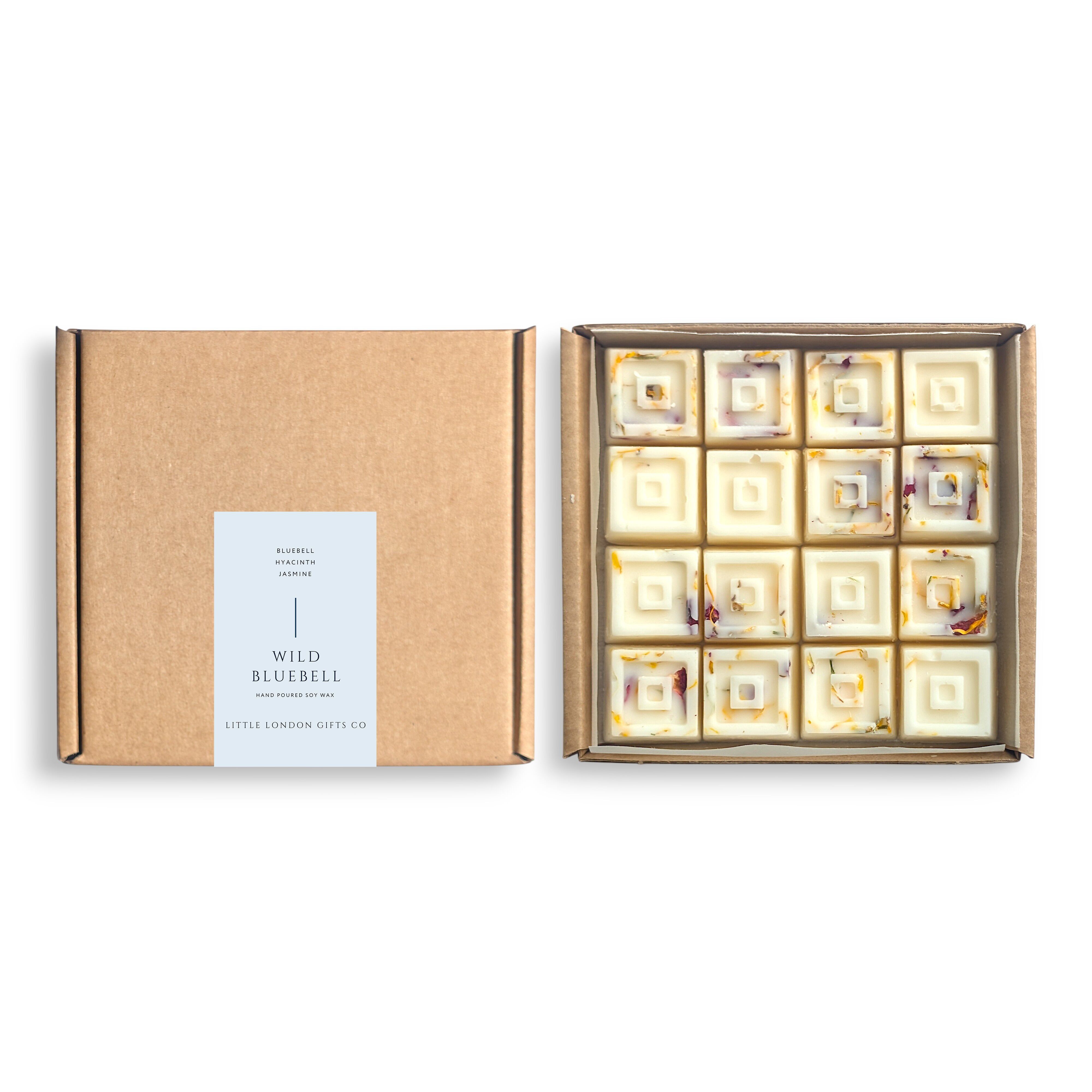 Jacinthes sauvages – Coffret cadeau de 16 fondants en cire de soja, végétalien