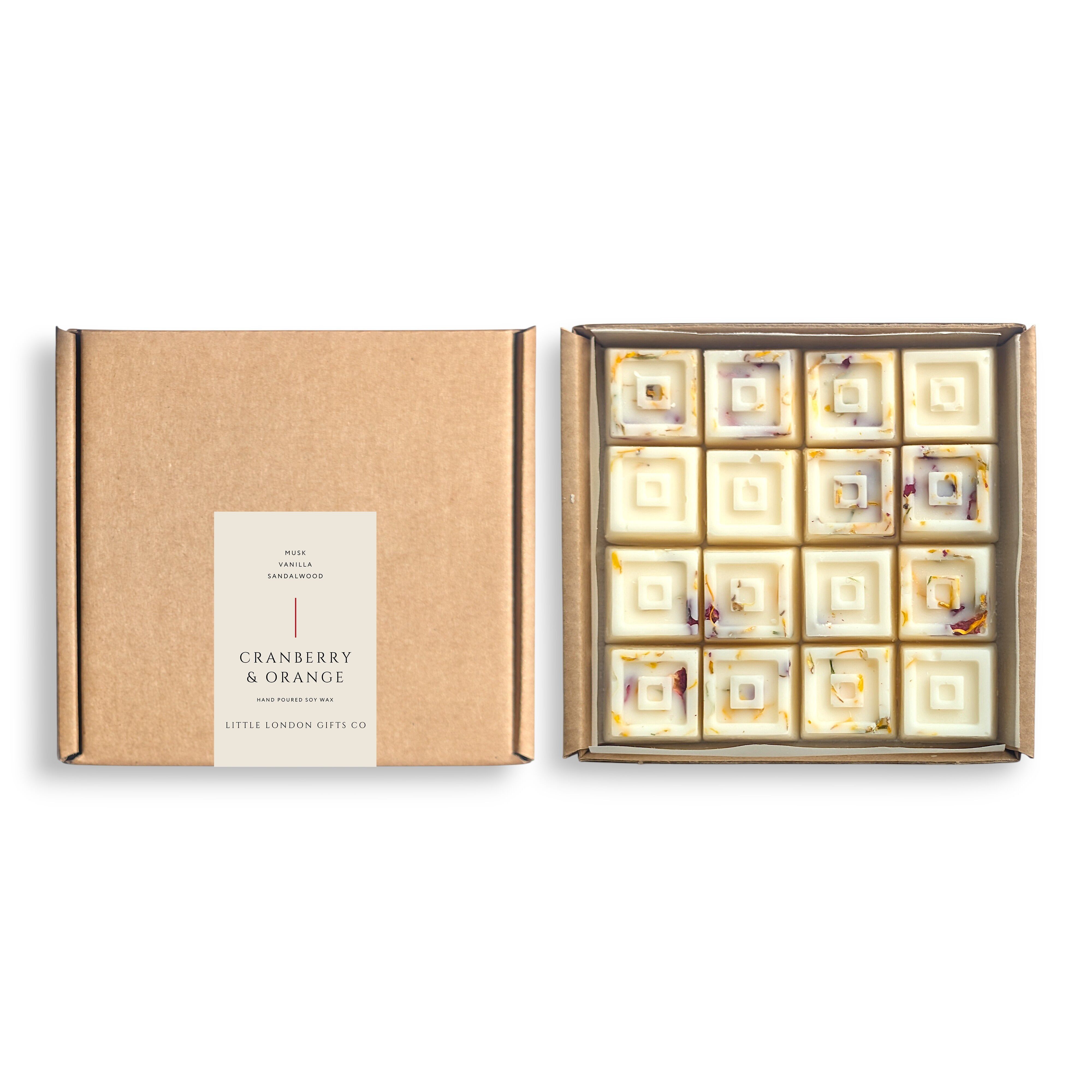 Cranberry, Orange & Cinnamon – Soy Wax Melt Gift Box (16 Melts)