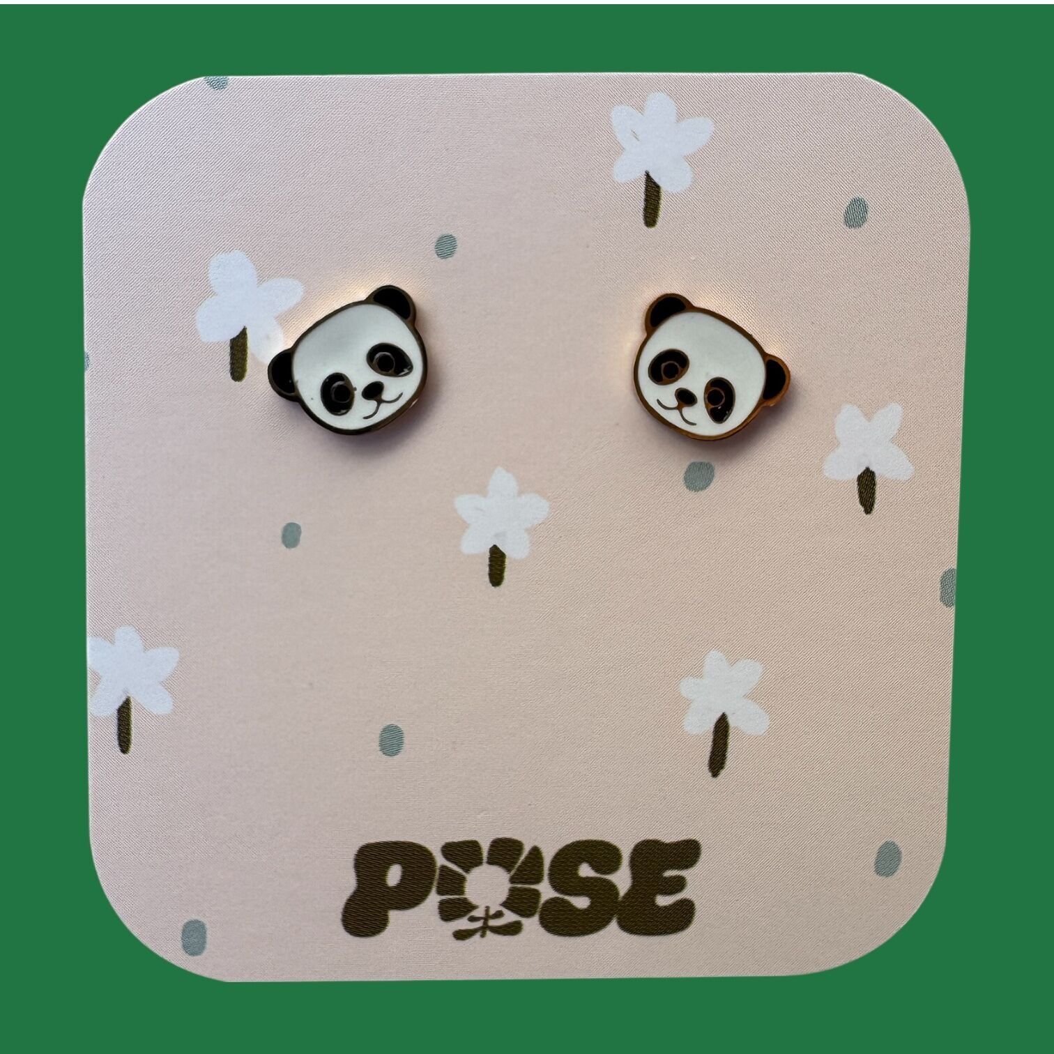 Mini orecchini a bottone Panda