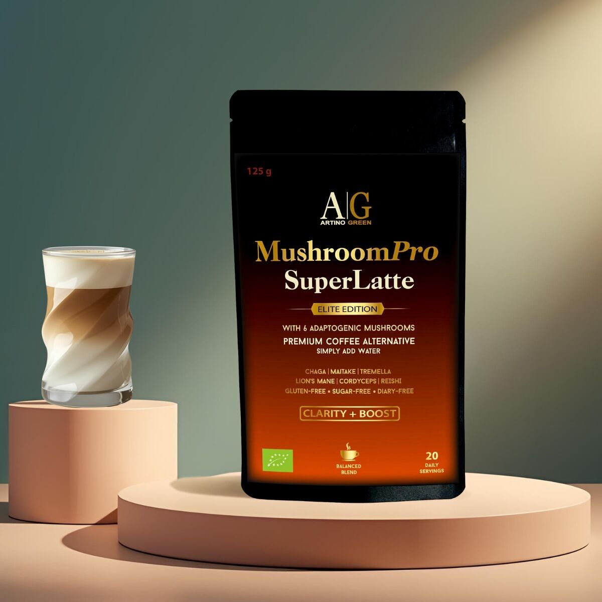 MushroomPro SuperLatte – Organic Mushroom Coffee Alternative for Clarity & Vitality