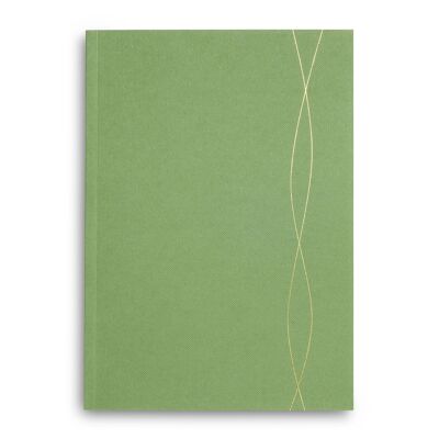 Cuadernos rayados A5 en verde medio, blocs de notas rayados, diarios, artículos de papelería