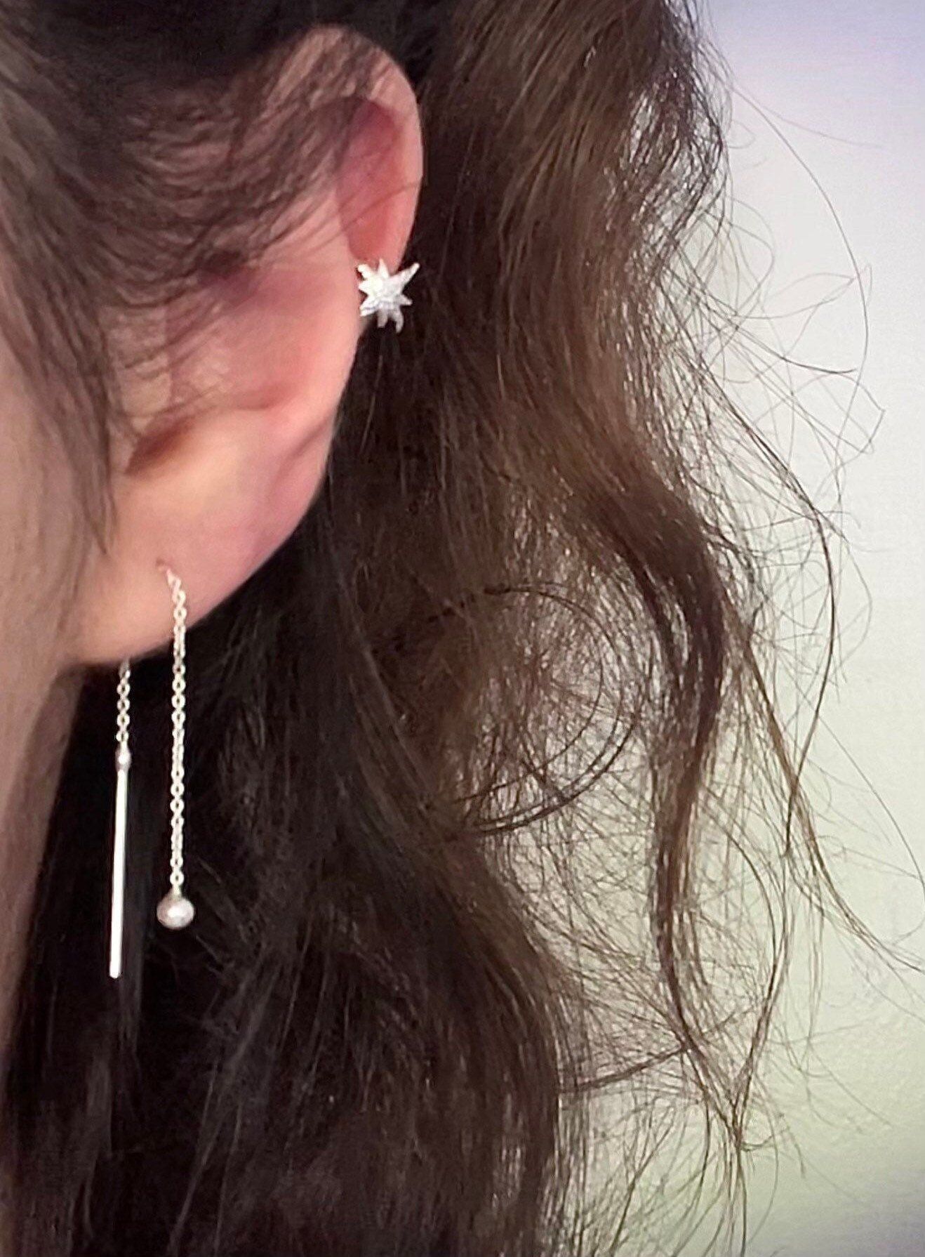 orecchino a catena d'argento