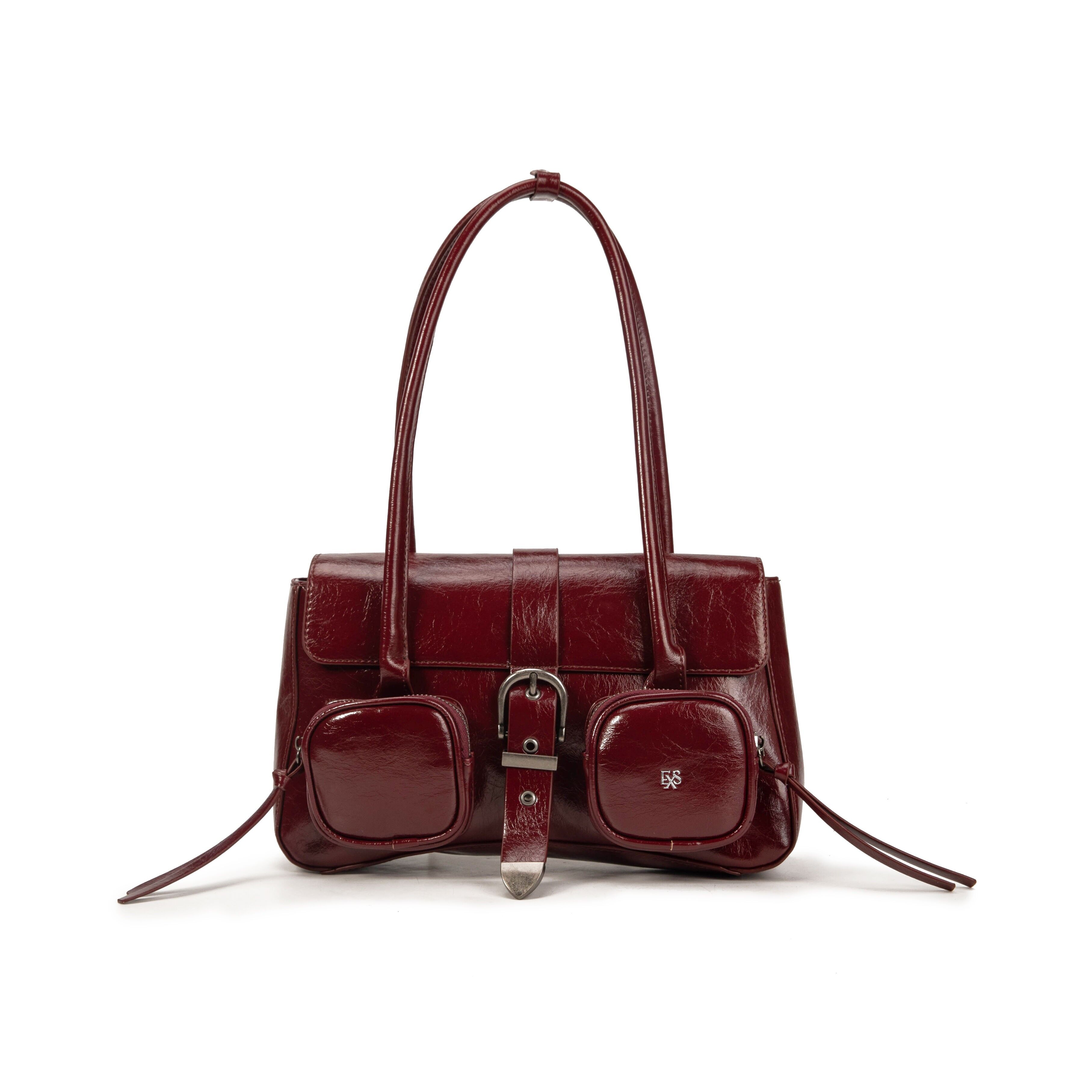 Sac porté épaule Calla rouge foncé Excess Paris