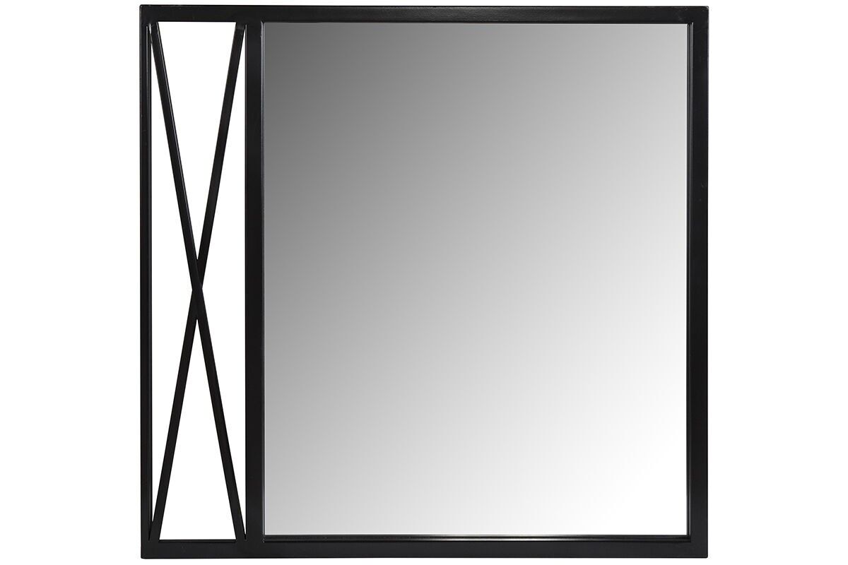 BP5073 - SPECCHIO CON CORNICE ESTERNA IN FERRO / NERO - ART D EFER