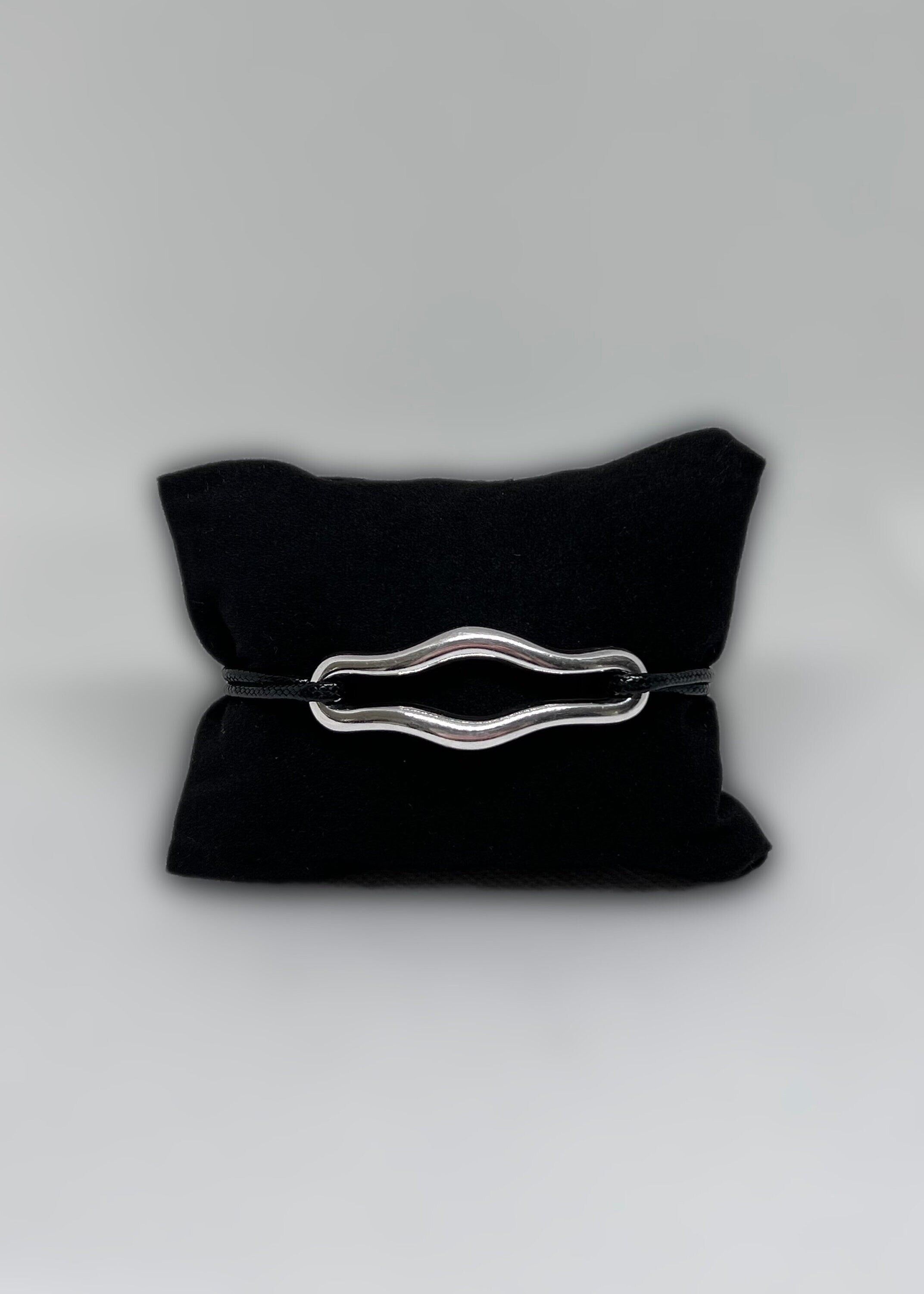 Pulsera de forma ovalada: oblonga de plata