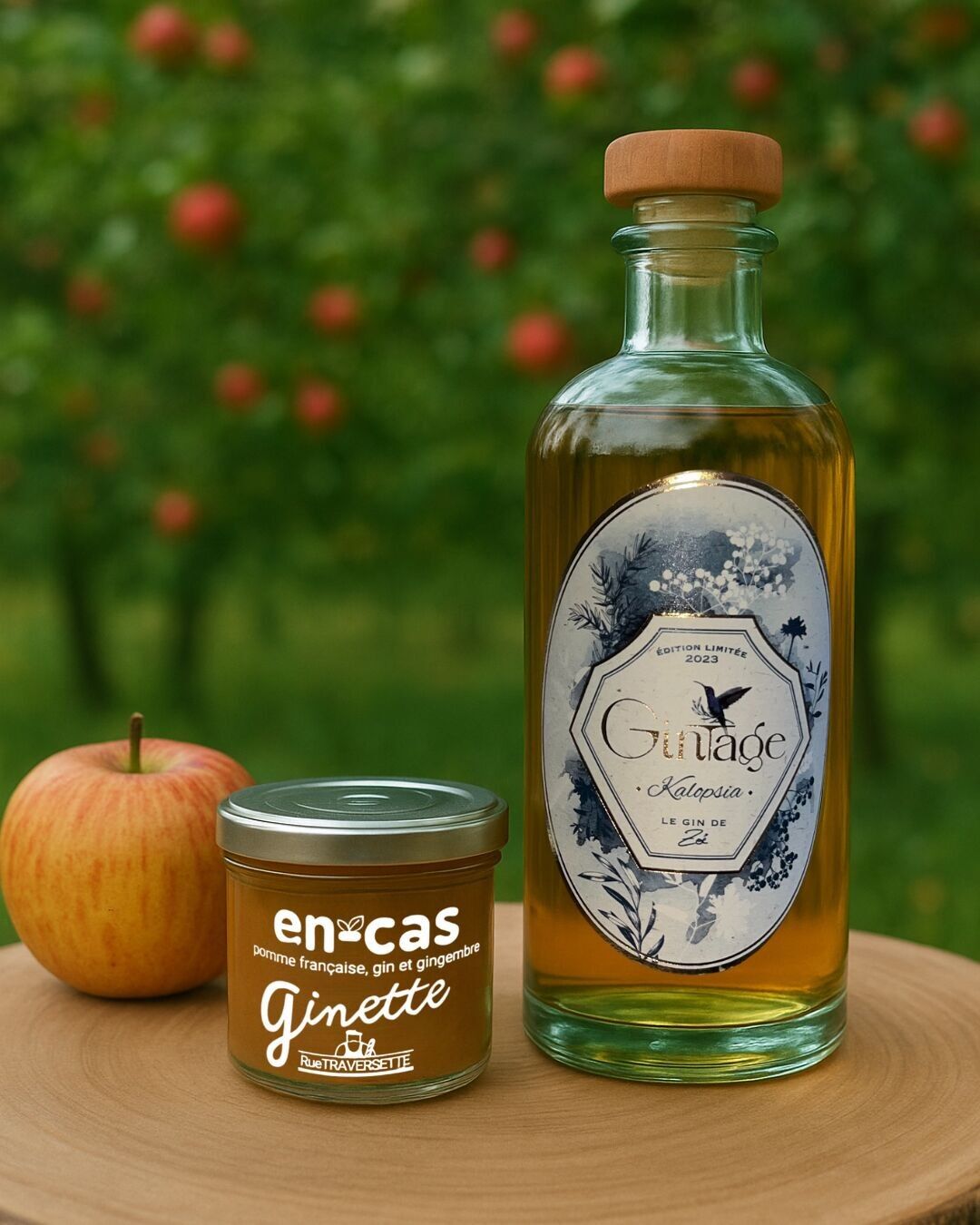 Compote de Pomme / Dessert / En-cas / Préparation de fruit│ Pomme Françaises, gingembre, Gin d'Occitanie ▸ Ginette