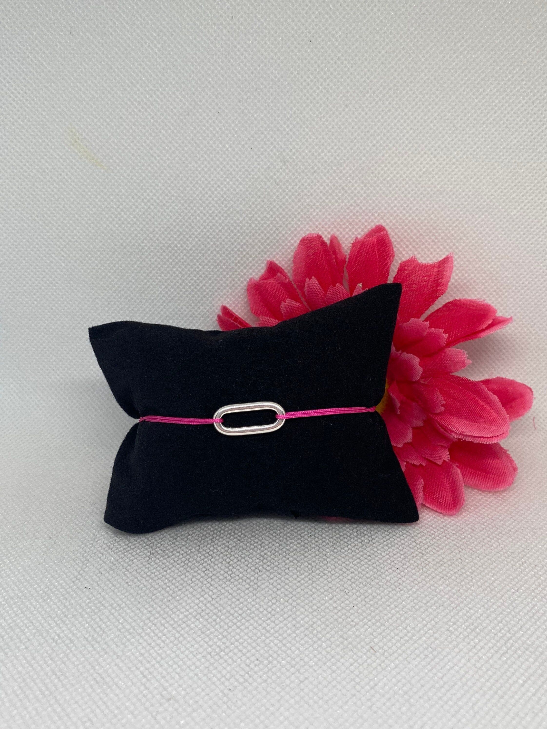 Mini bracciale ovale in maglia con cordino sottile