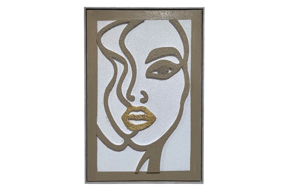 TA7119 - PITTURA TEXTURE DI VISO DI DONNA BEIGE/ORO - GALLERIA