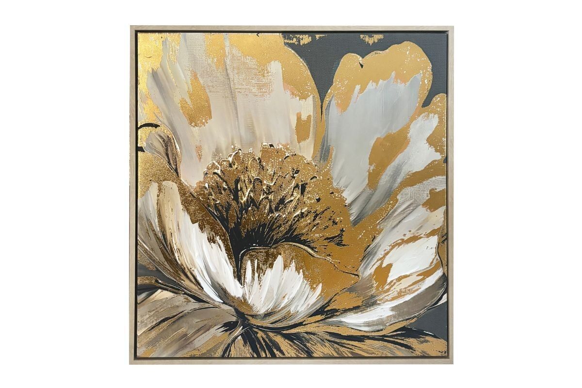 TA7124 - DIPINTO CON TEXTURE DI FIORI DORATI - GALLERIA