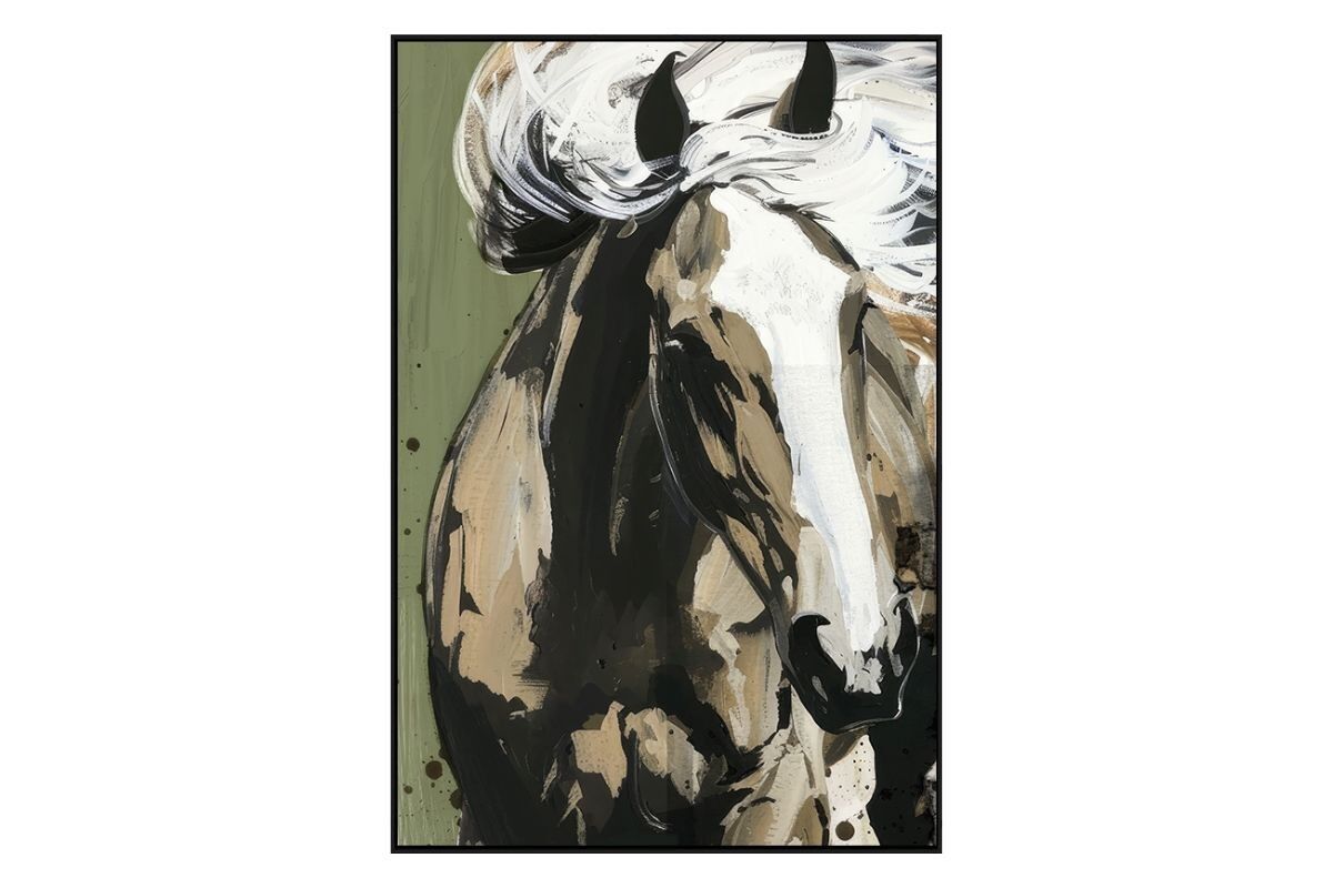 TA7126 - DIPINTO CON TEXTURE CAVALLO KAKI - GALLERIA