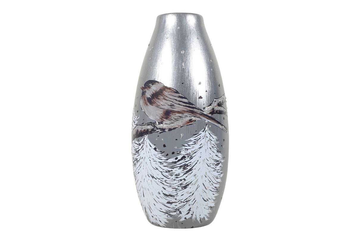 VASO OVALE IN CERAMICA PASSERO INVERNALE - ACAPULCO