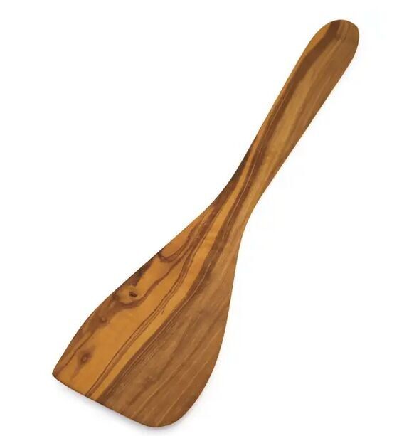 Espátula de esquinas redondeadas plana ligera de madera de olivo