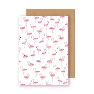 Postkaart - Flamingo-Patroon