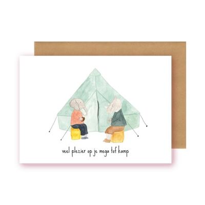 Postkaart - tenda kampkaartje