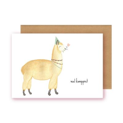 Postkaart - kampkaartje alpaca